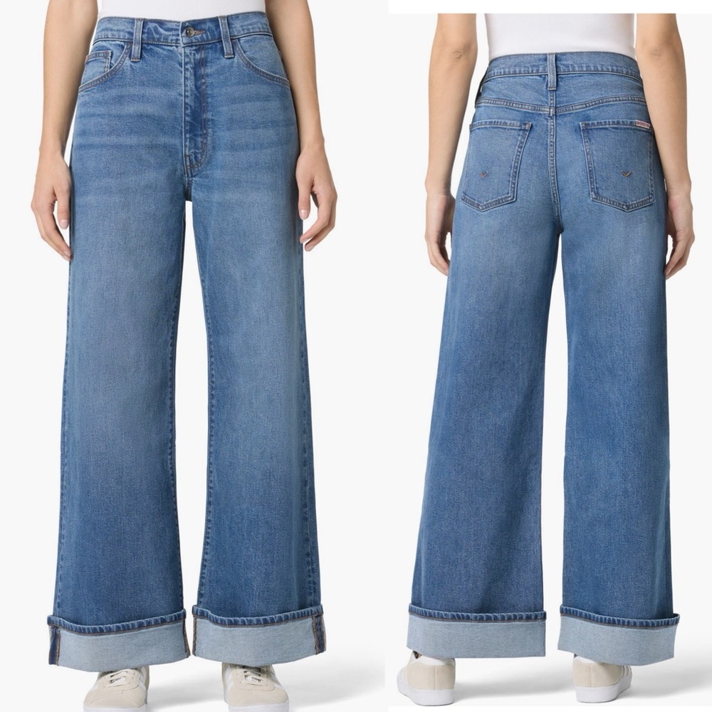 Hudson Jeans Jolene Flare Wide-Leg with Cuff Denim